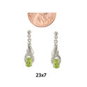 Diamond & Peridot Dangle Earrings (.01 cttw, IJ, I