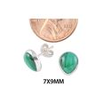 Malachite Gemstone Stud Earrings Sterling Silver P