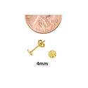 10k Yellow Gold Laser Cut Circle Stud Earrings 4mm