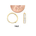 14K Yellow Gold Huggie Earrings Snap Closure Hoops