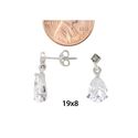 Sterling Silver Marcasite Earrings with White CZ C