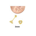 10k Yellow Gold Heart CZ Screwback Earrings Laser 