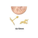 Unicorn Stud Earrings 10k Yellow Gold with Screwba