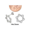 Sterling Silver Jewish Star Stud Earrings Micropav