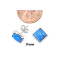 Denim Lapis Gemstone Earrings Sterling Silver 9mm 