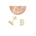 10k Yellow Gold Initial Letter B Stud Earrings Cub