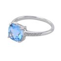 Sterling Silver .01ct Genuine Diamond Ring with Sq