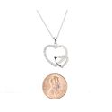 Double Heart CZ Necklace .925 Sterling Silver Clea