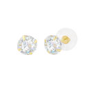 10k Yellow Gold Clear CZ Cubic Zirconia Stud Earri