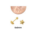 Star Stud Earrings 10k Yellow Gold Laser Cut with 