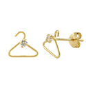 10k Yellow Gold Coat Hanger Earrings with Pushback