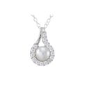 White Freshwater Pearl Sterling Silver Necklace w/