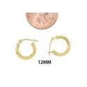 14k Yellow Gold Hoop Earrings 12mm Extra Small Lat