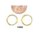 10k Yellow Gold Hoop Earrings 13mm Medium Hinged H