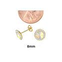 10k Yellow Gold Multicolor AB Prism Stud Earrings 