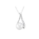 Sterling Silver White Freshwater Pearl Necklace Wi