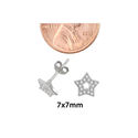 Tiny Micropave Star Stud Earrings 925 Sterling Sil