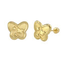 10k Yellow Gold Butterfly Screwback Earrings 8x9