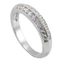 Sterling Silver Cocktail Ring 5mm wide 2 row CZ Ba