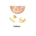 Smiley Inch Worm Stud Earrings 10k Yellow Gold Las