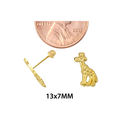 Giraffe Stud Earrings 10k Yellow Gold with Screwba