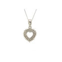 Open Heart Necklace Diamond Accents Sterling Silve