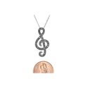 Marcasite Necklace 26mm Music Note (No Bale) 18" C