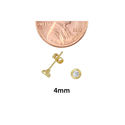 10k Yellow Gold 4mm Round CZ Earrings with Laser C