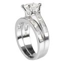 Bridal Ring Set High Polish Sterling Silver 7mm Cu