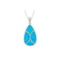 Opal Teardrop Pendant Necklace 925 Sterling Silver