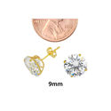 10k Yellow Gold Round Clear Cubic Zirconia CZ Stud