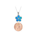 Opal Flower Necklace 925 Sterling Silver 18 Inch C