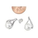 .925 Sterling Silver White Freshwater Pearl Earrin