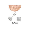 Sterling Silver Micropave Stud Earrings Clear 3d S