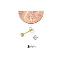 10k Yellow Gold Round Clear Cubic Zirconia CZ Stud