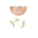 10k Yellow Gold Initial Stud Earrings Letter J Cub