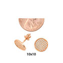 Sterling Silver Screw Back Earrings Rose Gold Plat