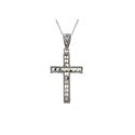 Sterling Silver Marcasite Cross Necklace with 18" 