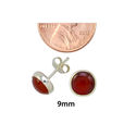 Sterling Silver Carnelian Gemstone Earrings 9mm Ro