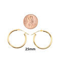 14k Yellow Gold Hoop Earrings 25mm Medium Latch Po