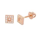 Screwback Stud Earrings Sterling Silver Rose Gold 