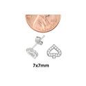 Sterling Silver Micropave Spade Stud Earrings Whit