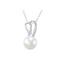 Sterling Silver White Freshwater Pearl Necklace Ab