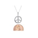 .925 Sterling Silver Peace Sign Symbol Pendant Nec