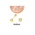 Tiny Heart with CZ Screwback Earrings 10k Yellow G