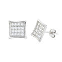 Sterling Silver Micropave Stud Earrings Lightweigh