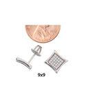 Micropave Earrings Sterling Silver Screwback Studs