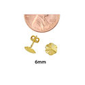 10k Yellow Gold Flower Earrings Laser Cut Design w