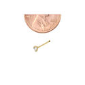 Nose Stud 22G 14k Yellow Gold 3 mm Round Cubic Zir