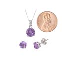 .925 Sterling Silver Amethyst Gemstone Pendant Nec